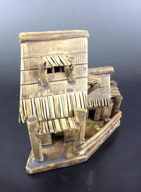 假山盆景鱼缸饰品摆件双草寮