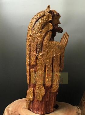 石湾公仔书房风水达摩念佛工艺品
