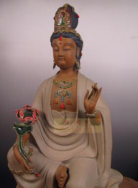 陶瓷石湾公仔风水观音书房摆件