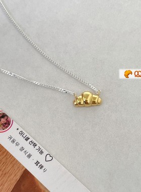 简约精致牛角包吊坠项链女百搭时尚气质撞色ins风锁骨链网红颈链