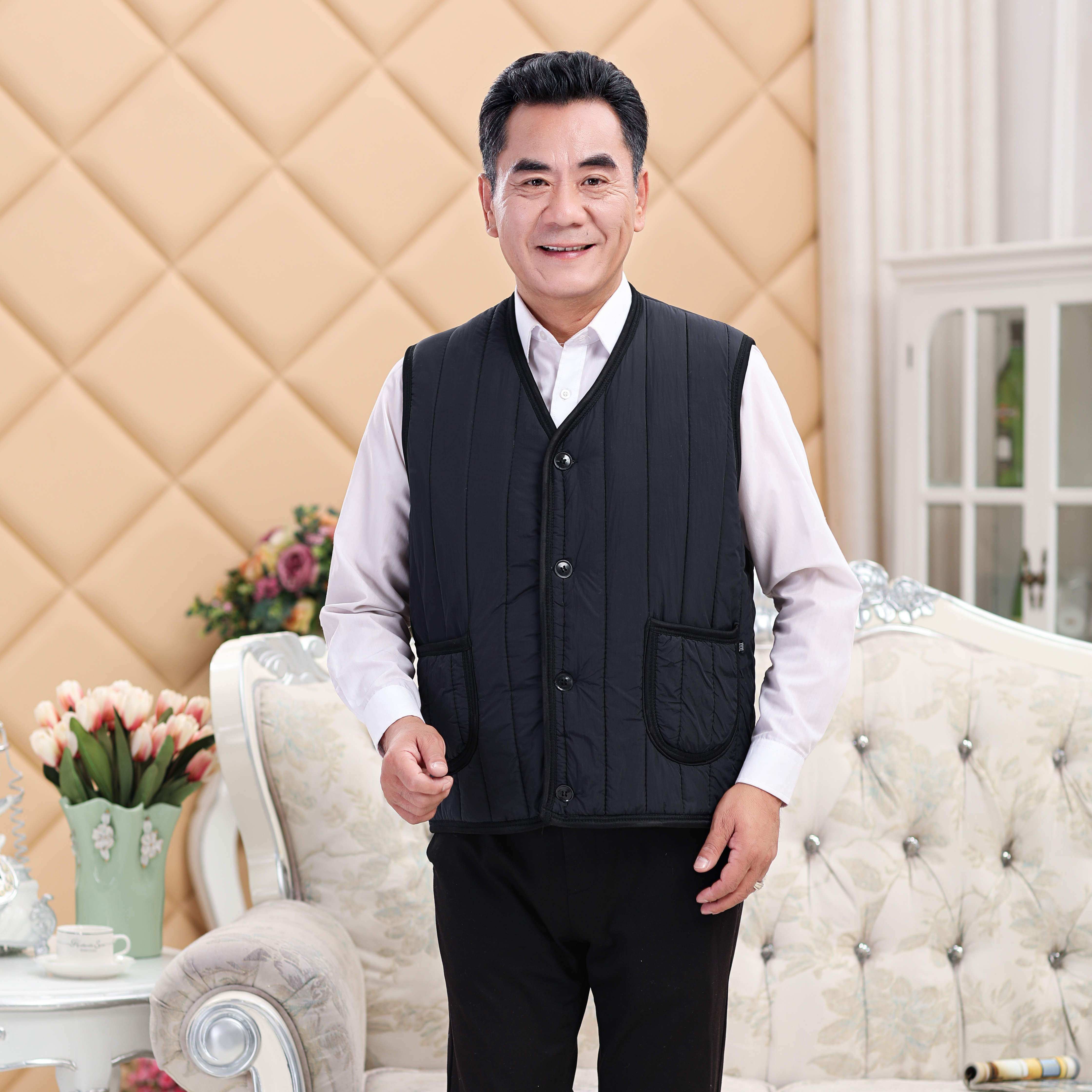 海宁皮马甲男头层山羊皮马夹秋冬纽扣皮坎肩男士中年西装保暖背心,淘宝优惠券,粉丝福利购,淘宝优惠卷