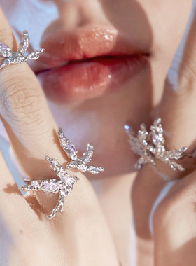 绝美飞鸟纯银银戒指小众设计师款