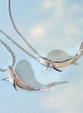 时间诗人鲸鱼项链925925银镂空