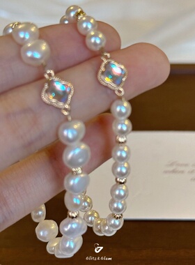 法式四叶草珍珠手链气质轻奢