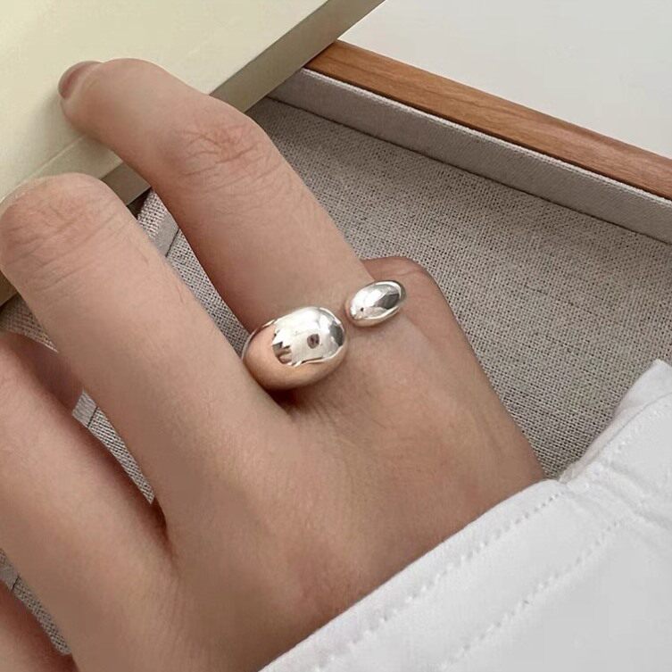 Earrings for women, women's high-end niche index finger rings (more pieces for more discounts) 925 sterling silver irregular geometric ring