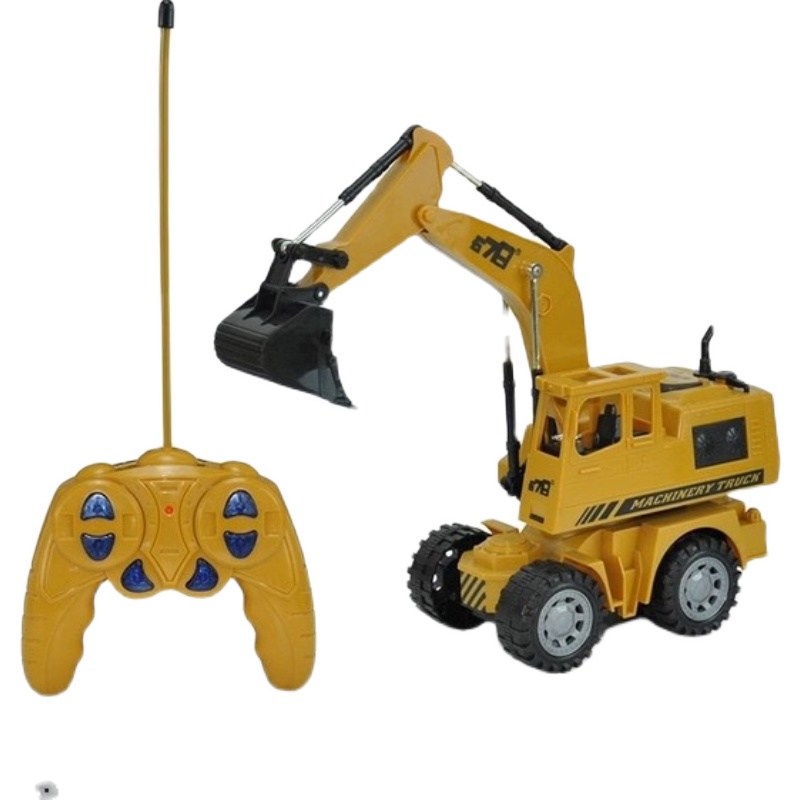 678猎豹王5通道无线遥控充电闪光工程车挖土机挖掘机玩具汽车礼盒-图0