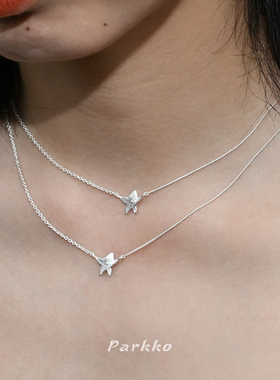 Parkko星星纹身925银手工项链