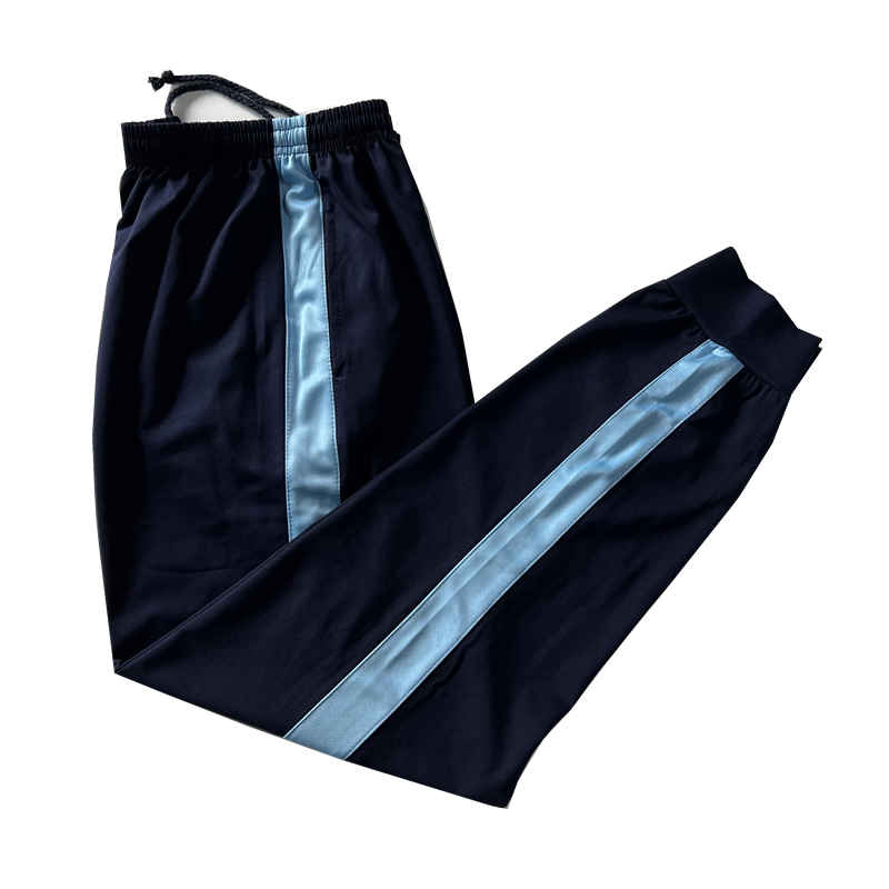 新款定制春夏秋季深藏青全棉天蓝宽边束口休闲运动高中小学生校裤,淘宝优惠券,粉丝福利购,淘宝优惠卷