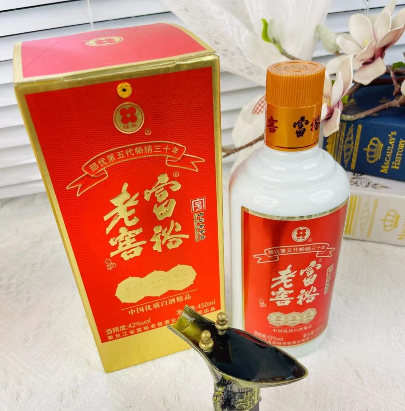 东北粮食白酒 大部优富裕老窖桂花白酒红部优42度450ml 国产白酒 - 图0