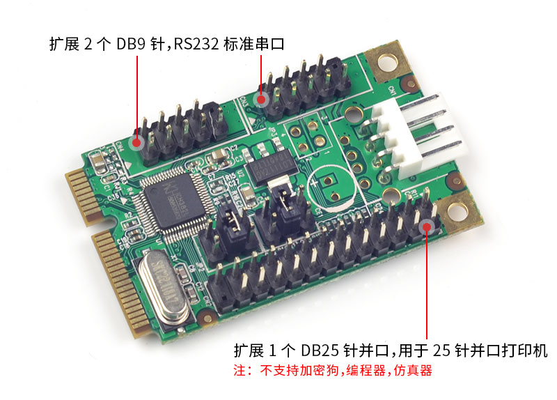 SYBA西霸FG-MMT03A Mini PCI-E转2串口1并口 迷你PCI-E转串并口卡 - 图0