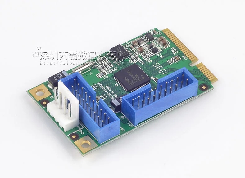 正品西霸SYBA迷你PCI-E4口USB3.0卡mini PCI-E转USB3.0扩展卡NEC - 图2