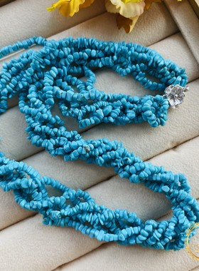 日本老物件老银天然无优化绿松石