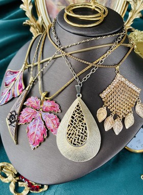 红色枫叶手工项链孤品吊坠