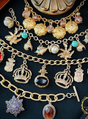 法国素金水晶仿珍珠夸张