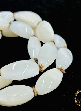 古董vintage天然玛瑙玉石项链