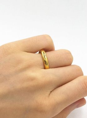 男女款沙金纯光面戒指