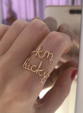 [M.G] Joy&Luck 美国14k注金 纯手工字母定制 双层名字戒指 闺蜜