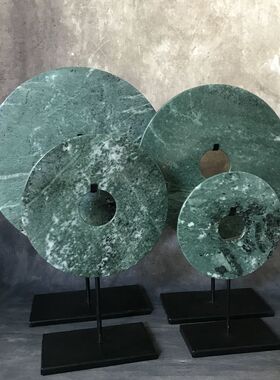 新中式风软装绿色平安扣家居摆设