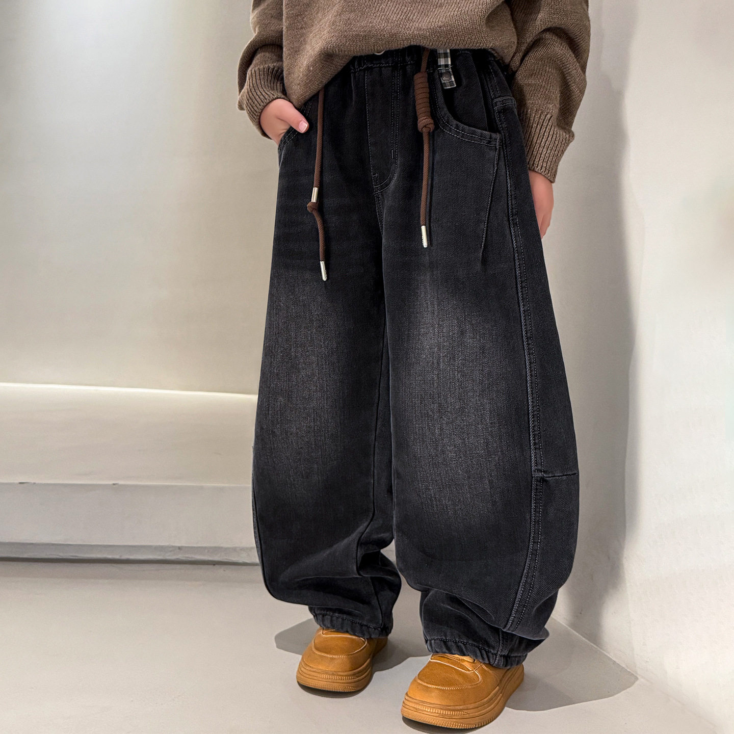 男童加绒牛仔裤秋冬款2025新款儿童冬季一体绒加厚裤子大男孩冬装,淘宝优惠券,粉丝福利购,淘宝优惠卷