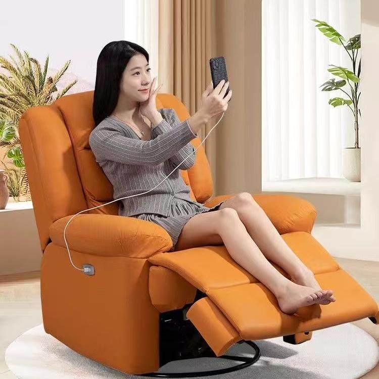 头等太空沙发舱单人美容美甲皮艺电动多功能旋转按摩可躺电脑沙发 - 图1