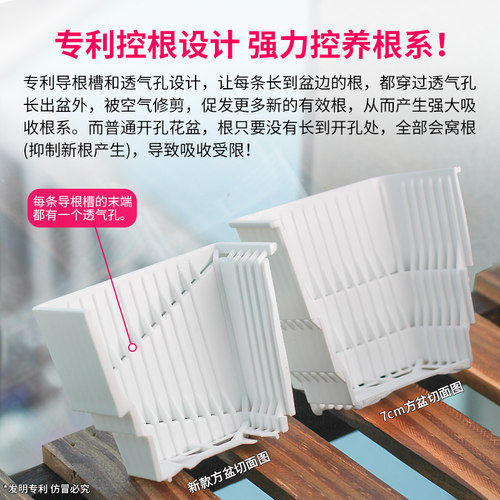 美莳控根花盆多肉植物花盆肉肉塑料花盆托盘组合创意树脂育苗花盆 - 图1