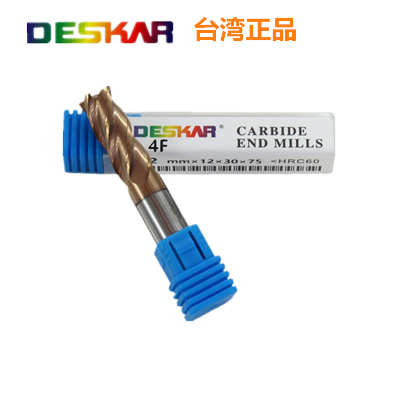 DESKAR戴斯卡60度钨钢涂层立铣刀CNC硬质合金4刃平底立铣刀1-20mm