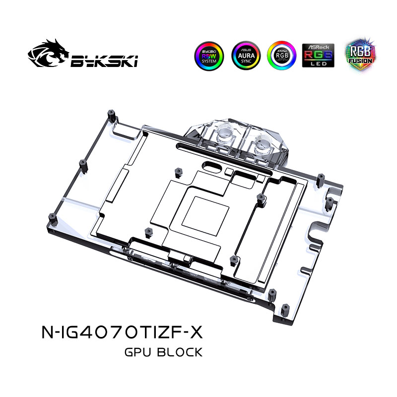 Bykski N-IG4070TIZF-X 显卡水冷头 七彩虹 RTX 4070Ti 豪华版 - 图0