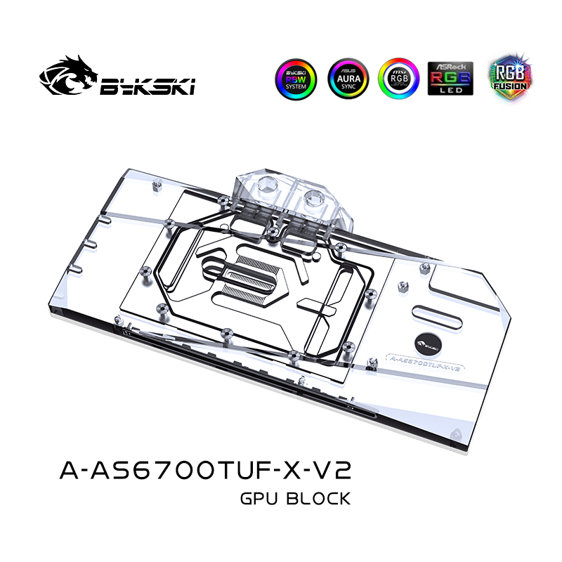 Bykski A-AS6700TUF-X-V2 显卡水冷头 华硕 ROG RX 6750 XT O12G - 图1