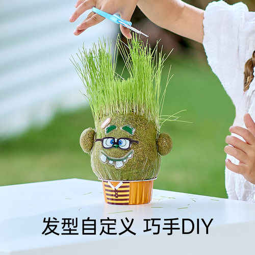 Hape植物伙伴草头娃娃桌面浇水头上长草小盆栽儿童过家家玩具3岁+ - 图1