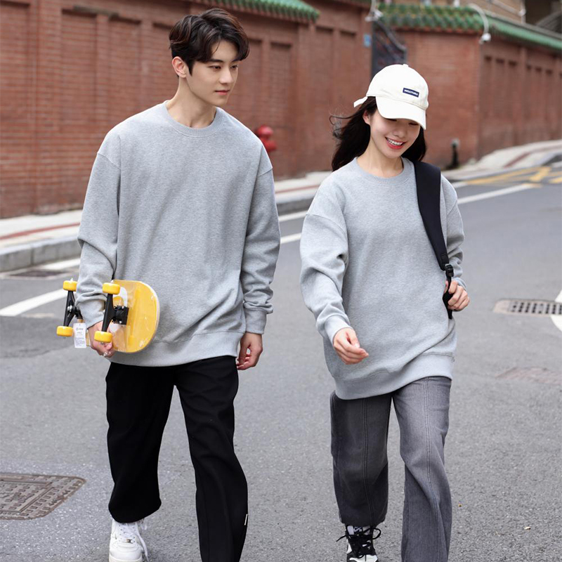 SAINT330g纯色纯棉卫衣宽松圆领连帽落肩重磅男女秋冬季情侣厚实_圣明兰SaintMeleen_女装/女士精品-第3张图片-提都小院