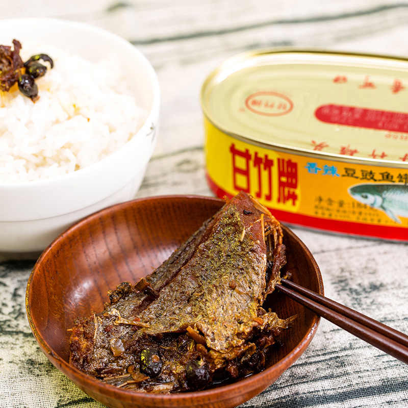 甘竹牌豆豉鲮鱼罐头开罐即食罐装广东特产下饭菜鱼肉熟食整箱批发 - 图1