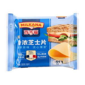 百吉福芝士片300g*6包家庭装原味奶酪片汉堡披萨烘焙原料即食芝士