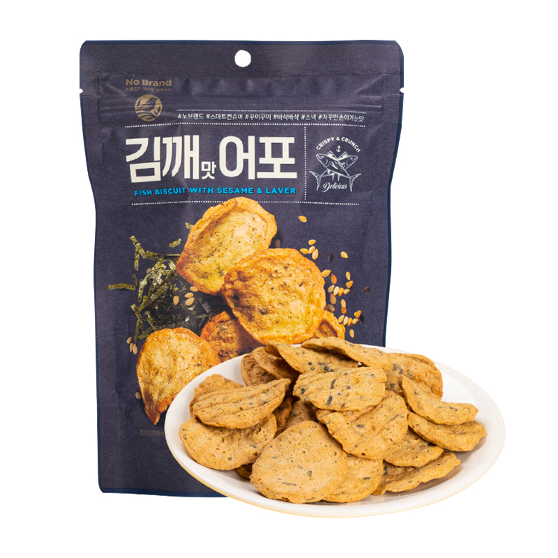 韩国进口零食Nobrand诺倍得海苔芝麻味鱼脆片解馋休闲小吃食品 - 图0