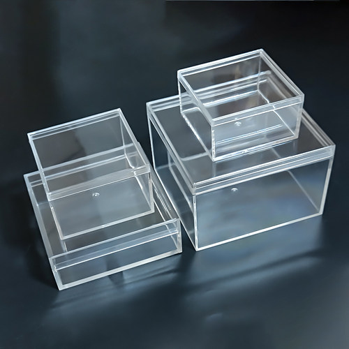 精致长方形塑料透明盒带盖密封食品级糖果礼品礼物包装亚克力盒子 - 图2