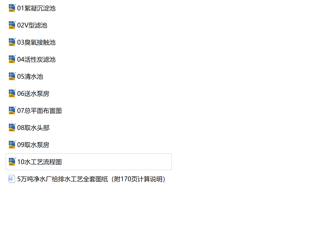 5万吨净水厂给排水处理课程设计（附170页计算说明+全套CAD图）-图0