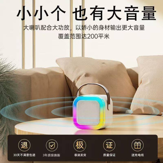 Microphone and audio integrated microphone home karaoke wireless bluetooth speaker singing children karaoke small family KTV