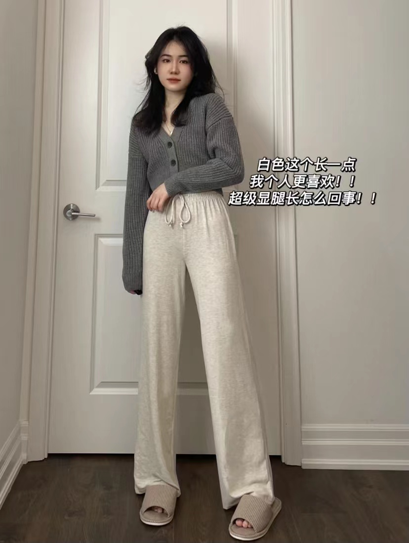 【Aritzia Wilfred】百搭宽松显腿高腰柔软阔腿休闲机场长裤女-图2