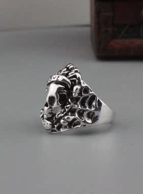 love骷髅男士夸张朋克风夜店戒指
