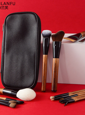 14Pcs Wooden Handle Soft Bristles Makeup Brush Set,