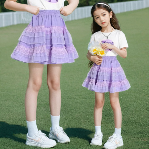 女童裙子夏季2026新款儿童短裙春秋大童半身裙女孩夏装蛋糕公主裙 - 图3