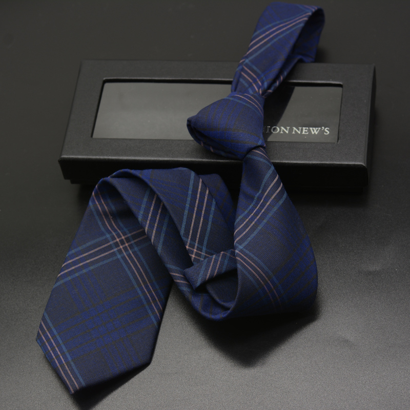 YSBYL正装8cm韩版领带男士时尚休闲英伦灰色格子潮领带男礼盒装 - 图1