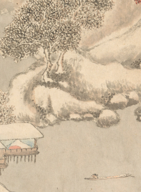 明代 范允临 江天暮雪图 名家山水 书法国画 纸本绢布 微喷复制