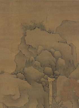 明代 崔子忠 许旌阳飞升图 人物山水 国画立轴 纸本绢布 微喷复制