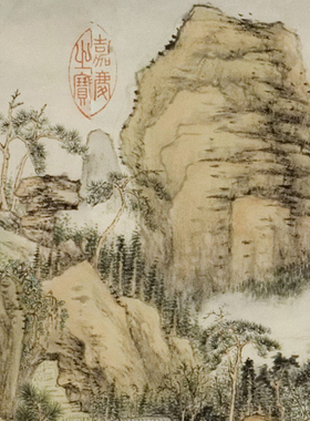 清代 钱维城 师林全景图 山水长卷 书法国画 纸本绢布 微喷复制