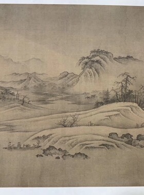 北宋 燕文贵 秋山萧寺图 国画长卷 墙面装饰 临摹学习 微喷复制
