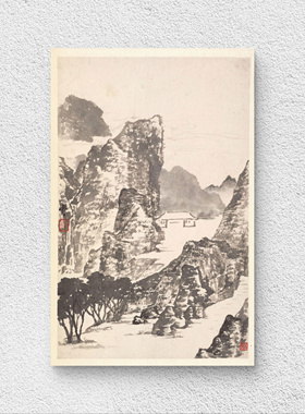 闵贞 闵正斋山水书画册 国画小品 临摹学习 纸本绢布 微喷复制