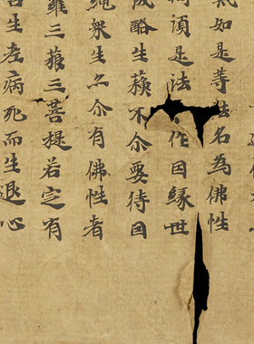 敦煌 古人写经 大般涅槃经手稿残卷 毛笔字帖 书法文献 锦盒包装