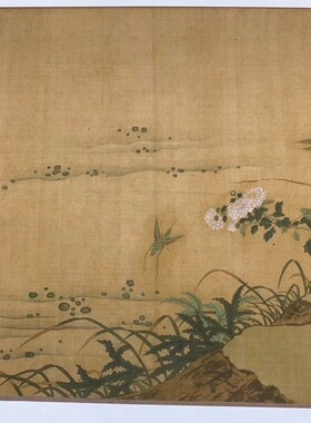 黄筌 翠竹草虫图 工笔花卉 国画精品 手卷装裱 艺术微喷 高清复制