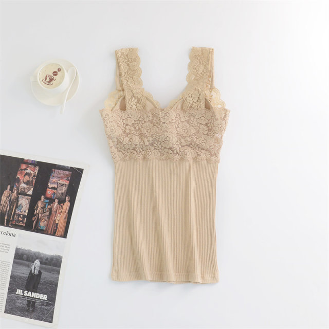 100% ribbed vest ຝ້າຍທີ່ມີຈອກອ່ອນດ້ານໃນ pajama top
