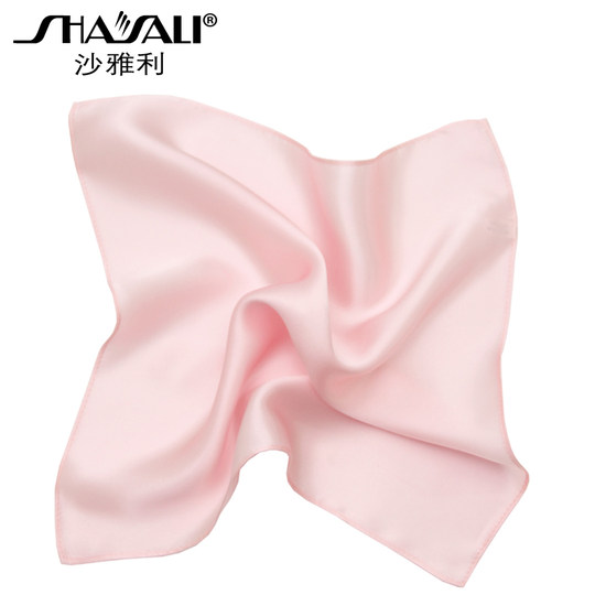 沙雅利桑蚕丝手绢纯色女生化妆美容手巾柔软吸水真丝手帕女士随身